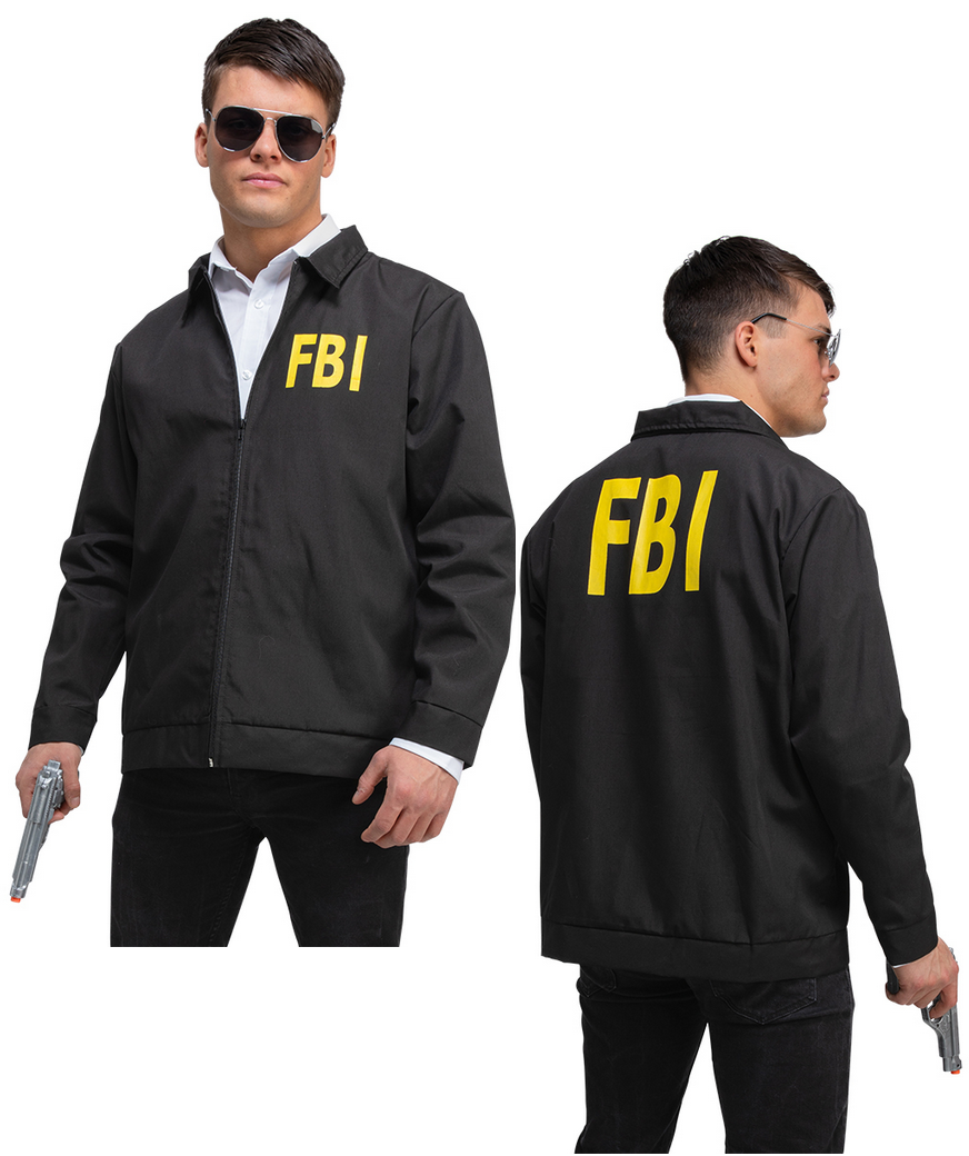 FBI Inspector Police Jacket Fancy Dress Cop Policeman New York Cop Mens