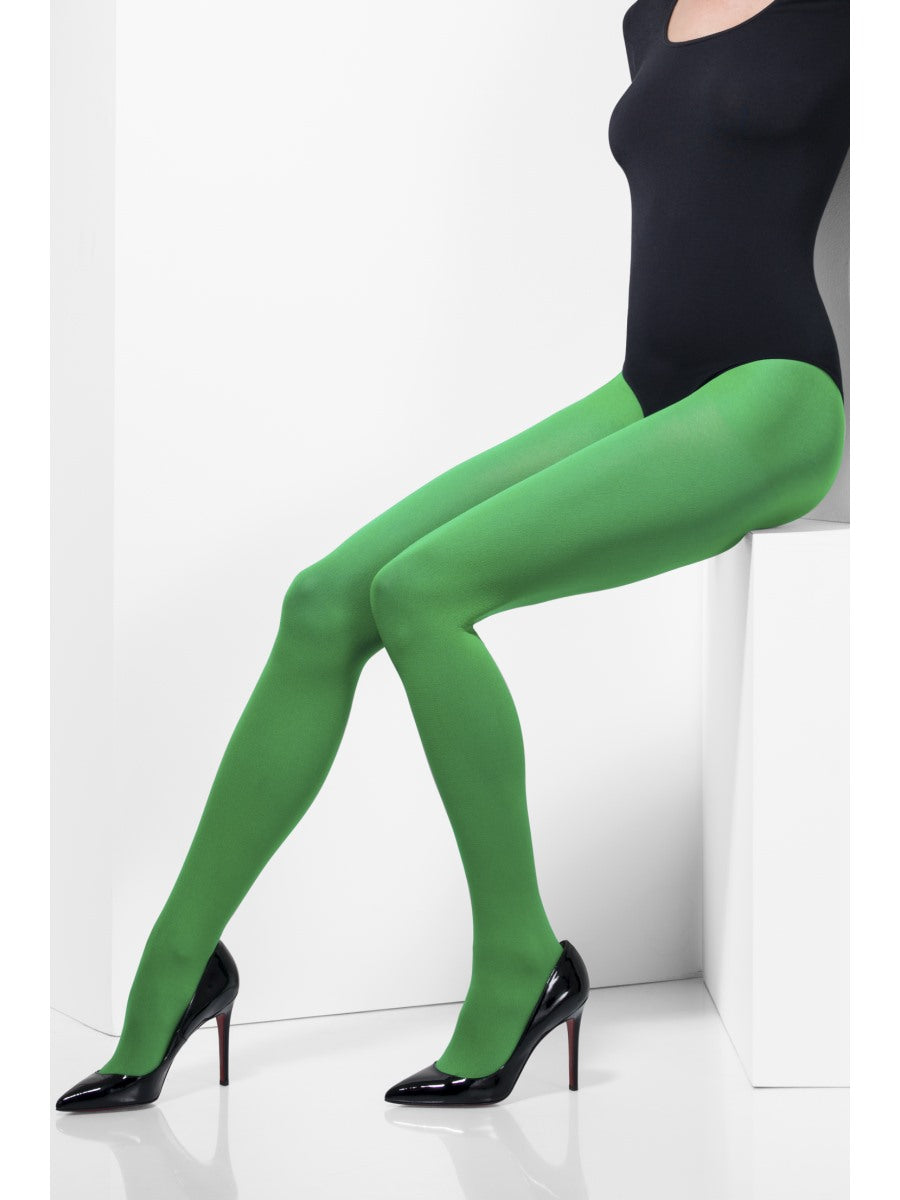 Ladies Green Christmas Elf Tights Fancy Dress Elfs Costume Accessory New OS