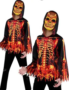 Fire Devil Costume Kids Halloween Devils Fancy Dress Boys Girls + Mask