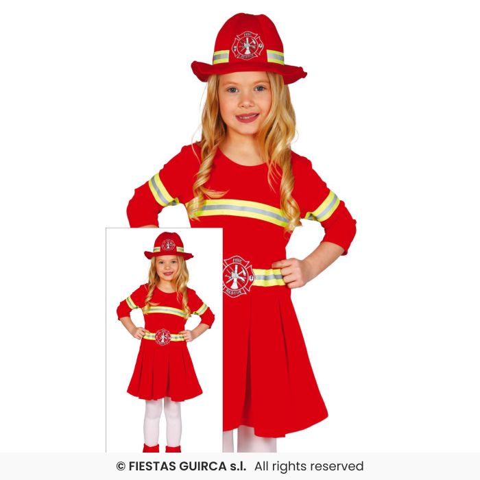 Girls Firefighter Kids Occupations Fancy Dress Costume Girls Age 3-12