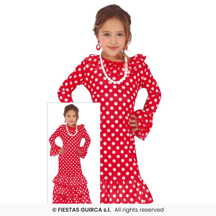 Flamenco Dancer Spanish Senorita Fancy Dress Costume Girls Age 3-12