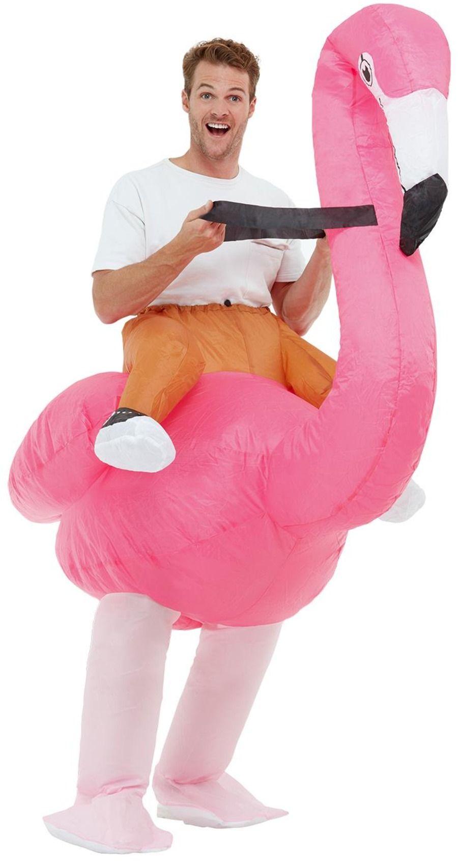 Inflatable Ride Em Flamingo Costume Hawaiian Beach Party Fancy Dress Outfit