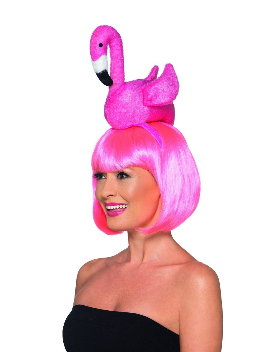 Pink Flamingo Headband Party Prop Adult Fancy Dress Costume Accessory New
