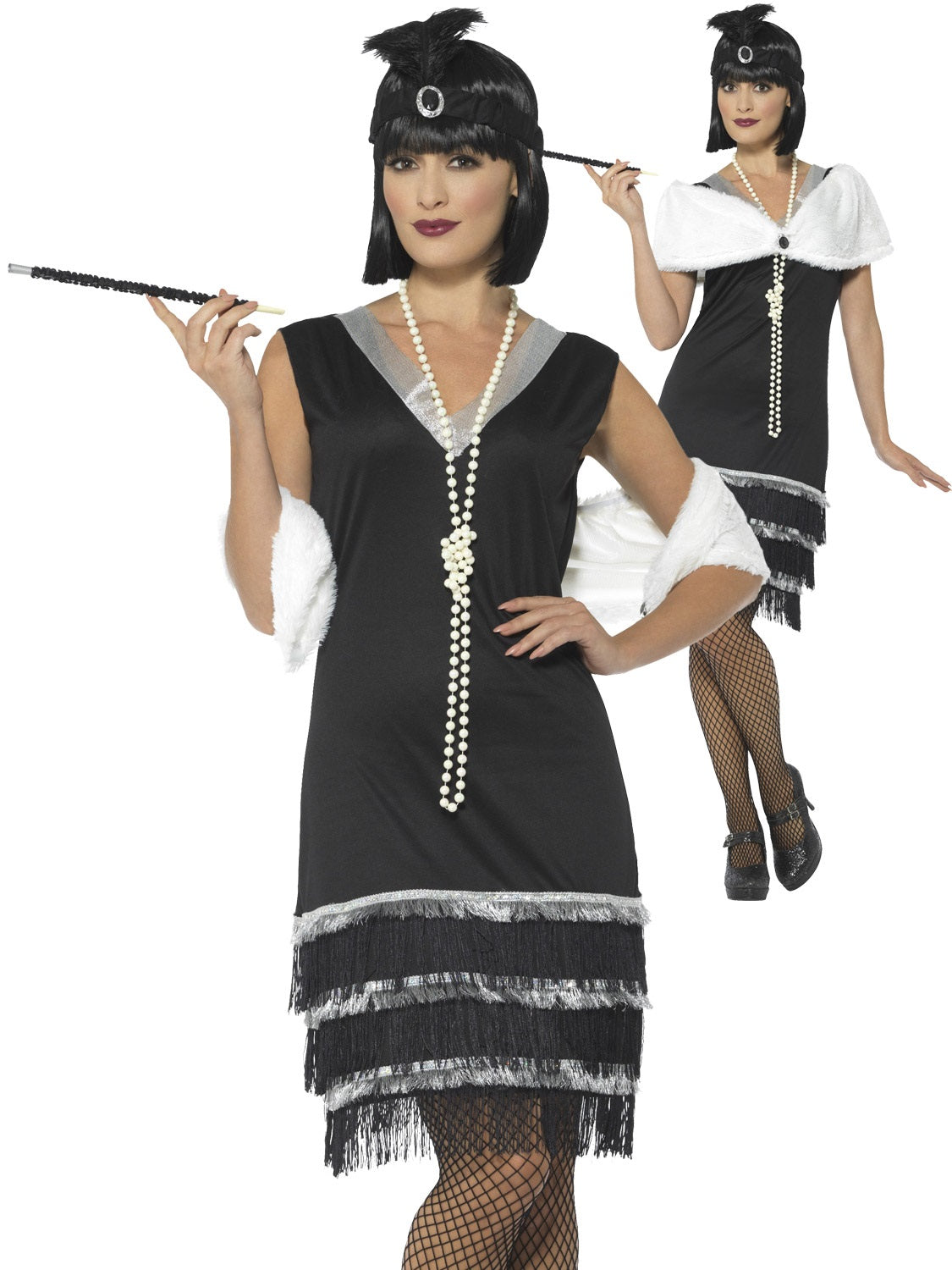 Ladies 1920s Flapper Costume Adults Charleston Fancy Dress Womens Gatsby