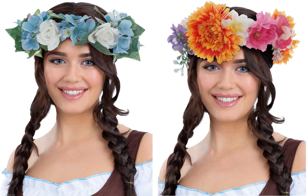 Deluxe Flower Headband Summer Maiden Festival Oktoberfest Fancy Dress Accessory