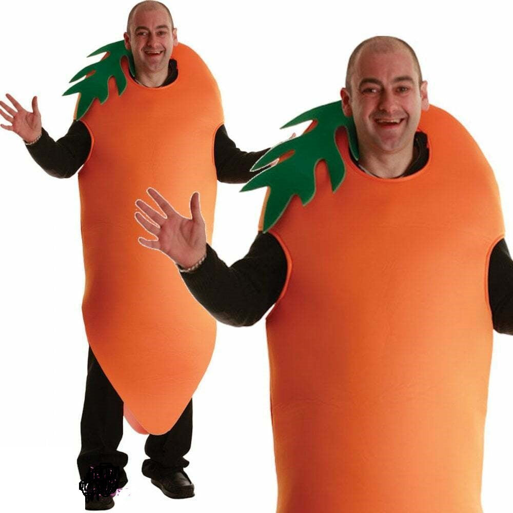 Adults Big Crazy Carrot Giant Food Vegetable Fancy Dress Party Costume
