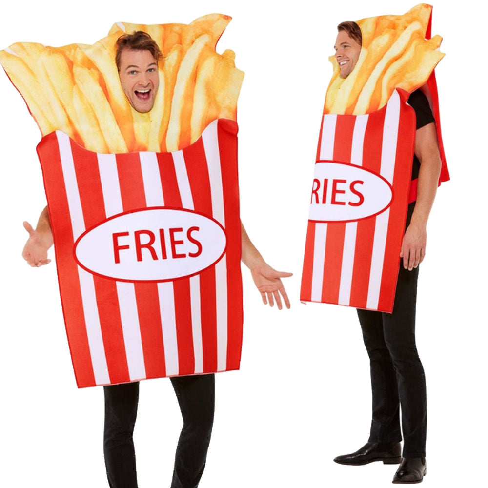 French Fries Chips Fancy Dress Costume Mens Ladies Novelty Outfit Funny Food