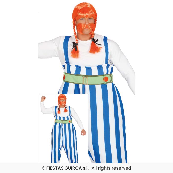 Strong Gaul Costume Circus Strongman Adults Novelty Fancy Dress Outfit Mens M-XXL