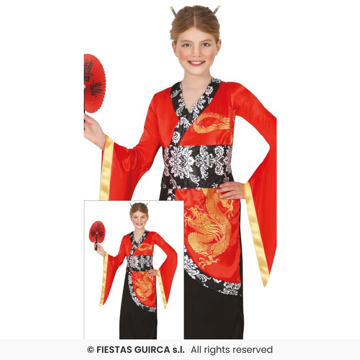 Chinese Girl Ladies Oriental Fancy Dress Costume Geisha Outfit Kids Age 3-12