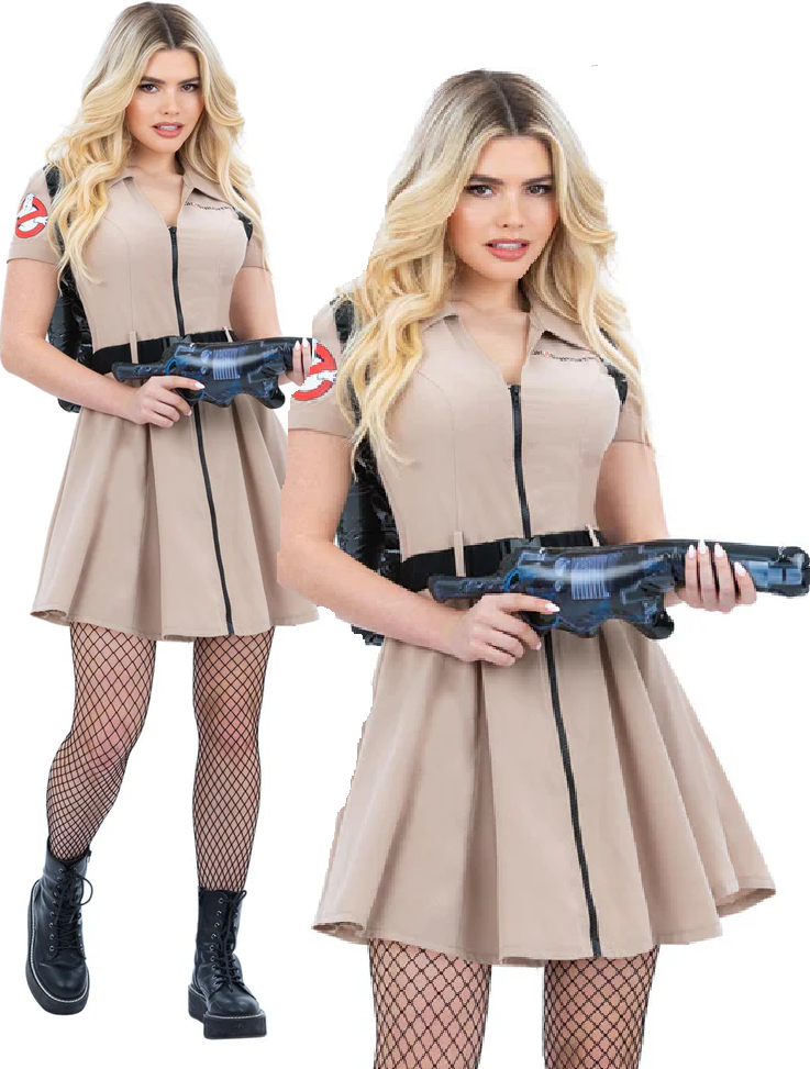 Ghostbusters 80s Fancy Dress Costume Ladies Film Halloween Outfit UK 8-22