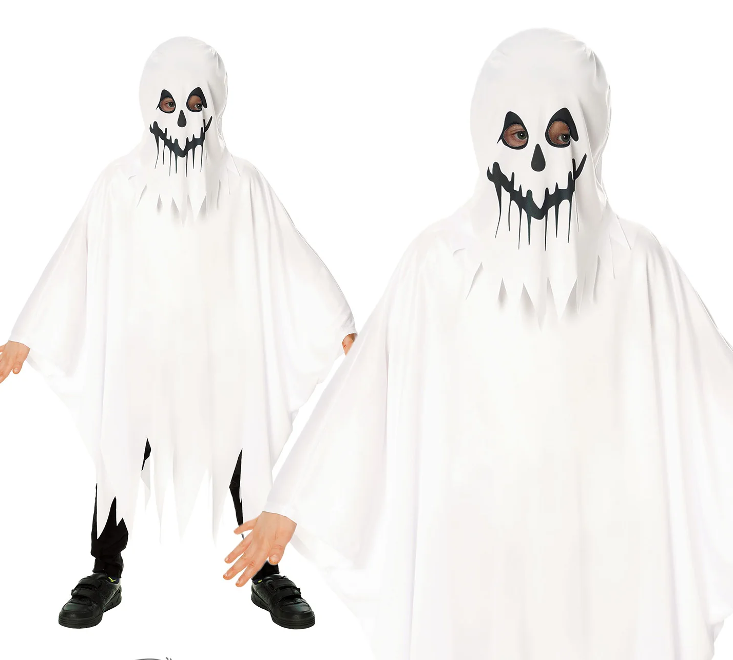 Kids Ghost Costume White Sheet Ghoul Boys Halloween Fancy Dress Outfit
