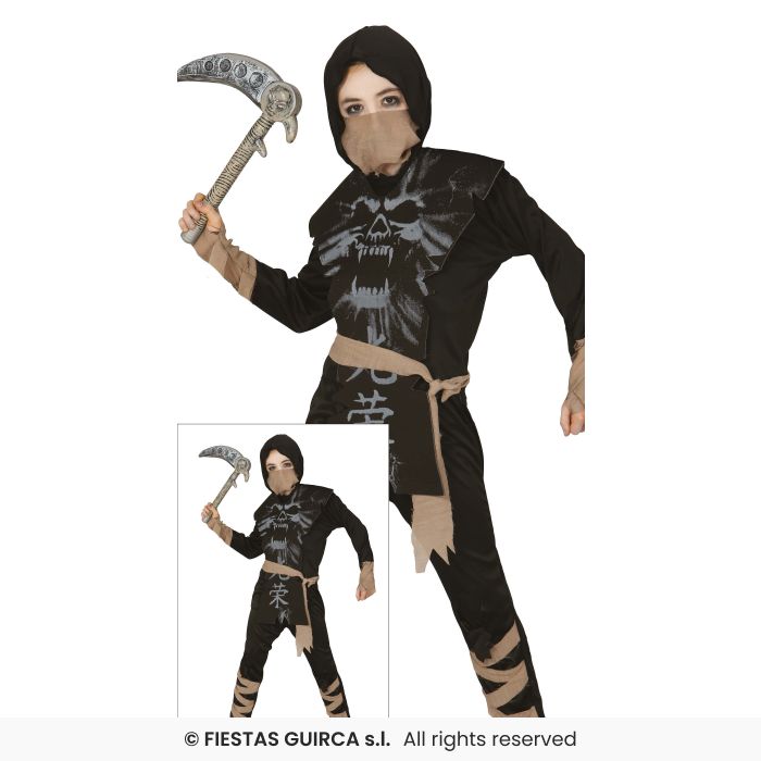 Halloween Ghost Ninja Costume Fancy Dress Kids Outfit Martial Arts Fighter Age 3-12