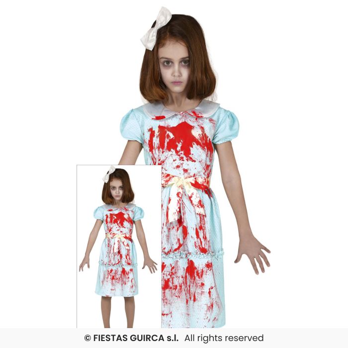 Ghost Twins Girls Horror Sinister Sisters Fancy Dress Costume Girls Halloween Age 3-12