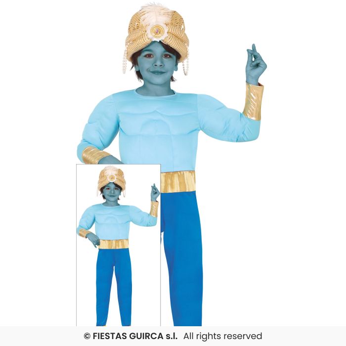 Genie Costume Girls Boys Fairytale Fancy Dress Outfit Arabian Muscle Lamp Age 5-12
