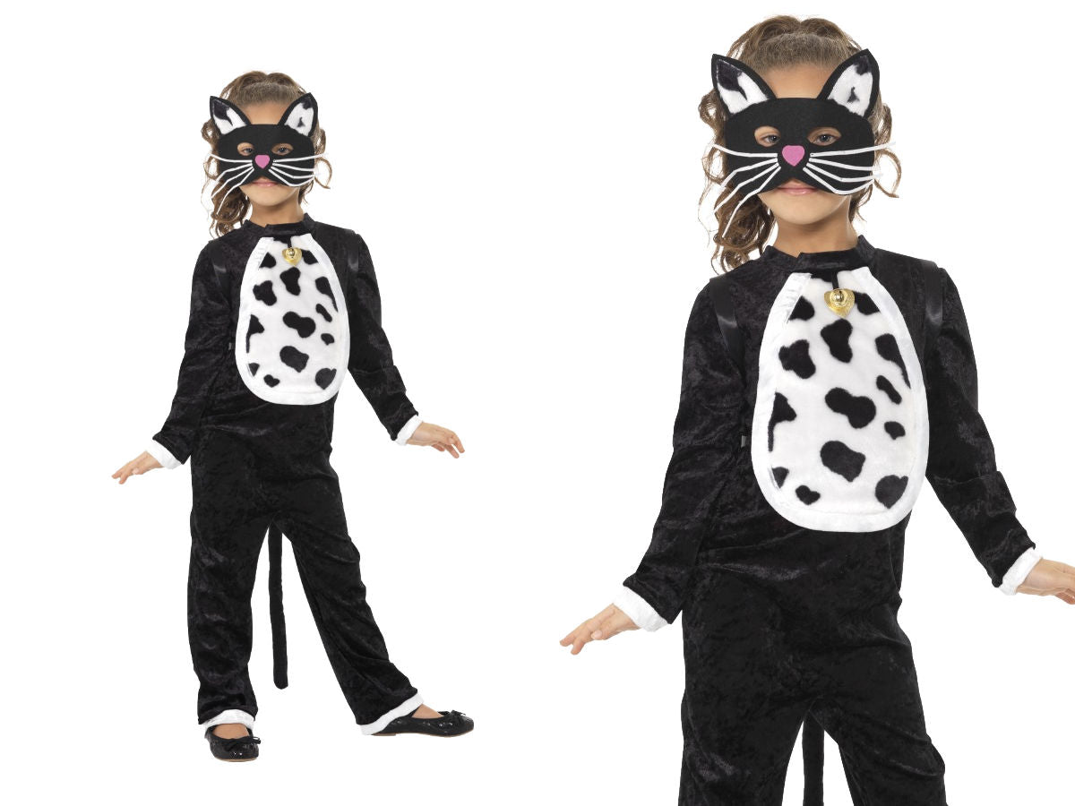 Girls Cat Costume Black Cat Tabby Halloween Fancy Dress Cats Outfit Kids