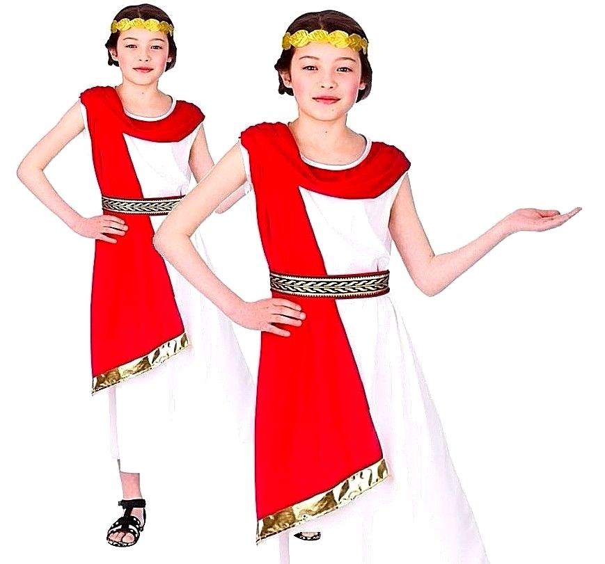 Costume Toga Romana Per Bambina Amscan - Vestito Carnevale, Book Day, Feste A Tema - 4