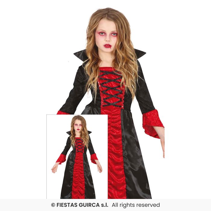 Girls Vampiress Costume Kids Halloween Vampire Fancy Dress Outfit Kids Aged 3-12