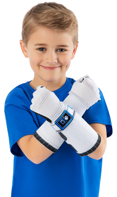 Human Torch Gloves Kids Official Fantastic 4 Fancy Dress Accessory