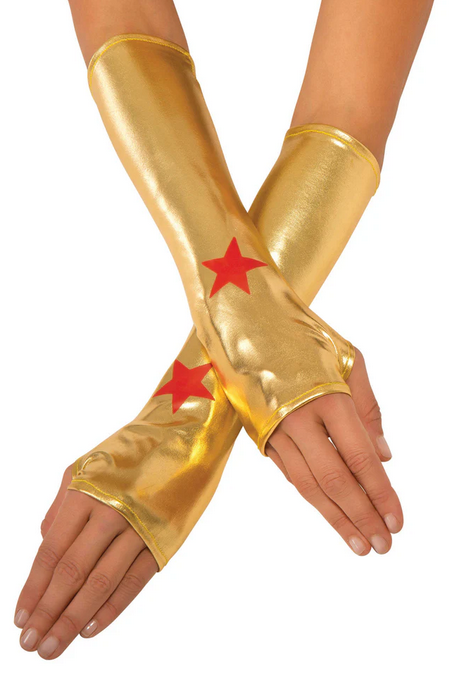 Wonder Woman Gauntlets Ladies Official Fancy Dress Accessory Gold