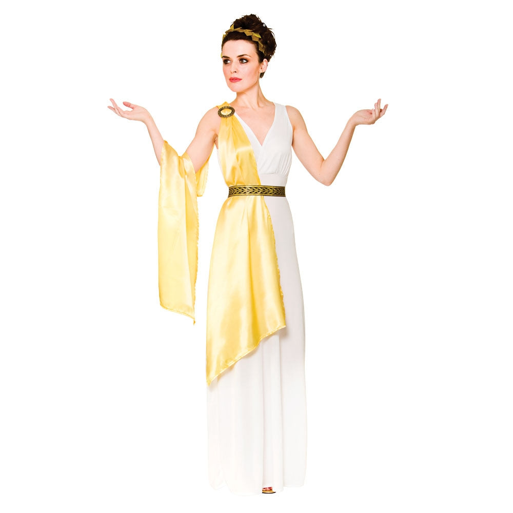 Greek Goddess Womens Ladies Fancy Dress Adult Costume Roman Ancient UK 6-24