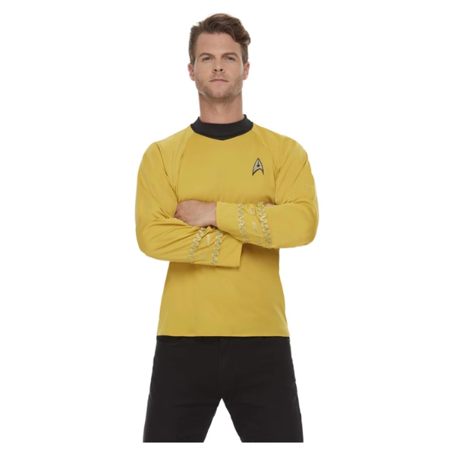 Star Trek Original Series Command Uniform Gold Mens Licensed Film Fancy Dress