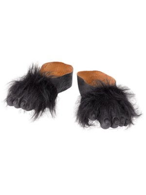 Gorilla Feet Adults Fancy Dress Accessory Black Furry Ape Feet Shoe Covers