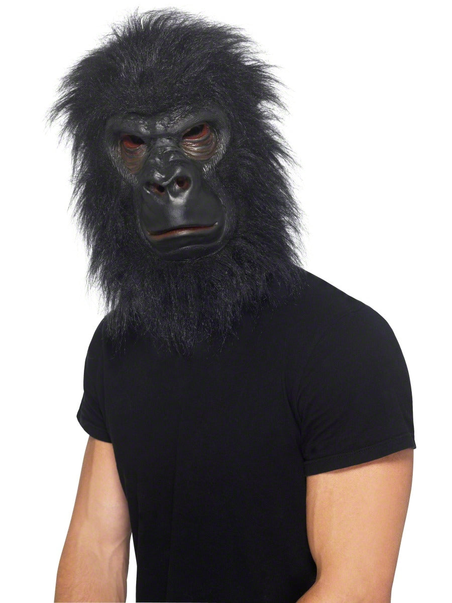 Gorilla Ape Mask Black Animal Adult Mens Smiffys Fancy Dress Accessory Halloween