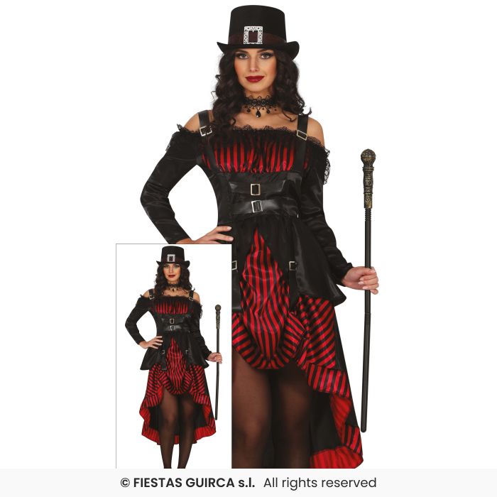 Gothic Steam Punk Ladies Halloween Fancy Dress Costume UK 8-16