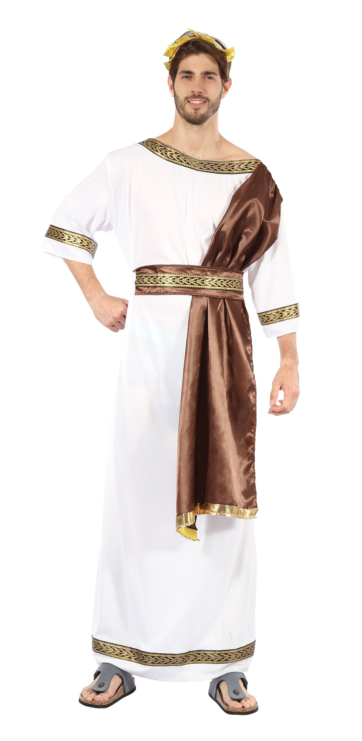 Adults Greek God Fancy Dress Costume Mens Toga Party Deluxe Outfit New