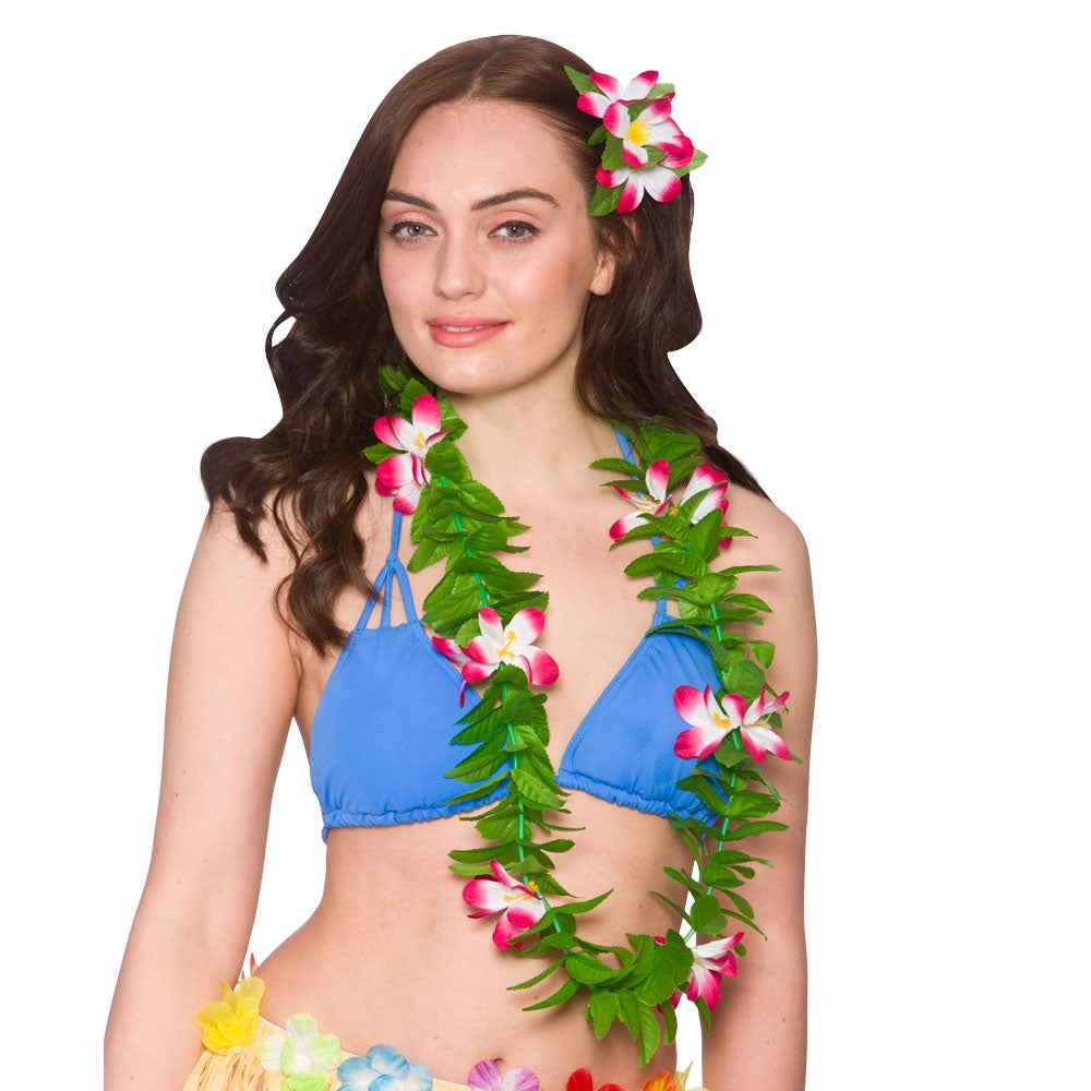 Hawaiian Lei Neck Garland Beach Flowers Hawaii Party Prop Fancy Dress Adults Kids