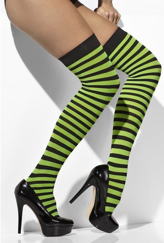 Opaque Hold Ups Black & Green