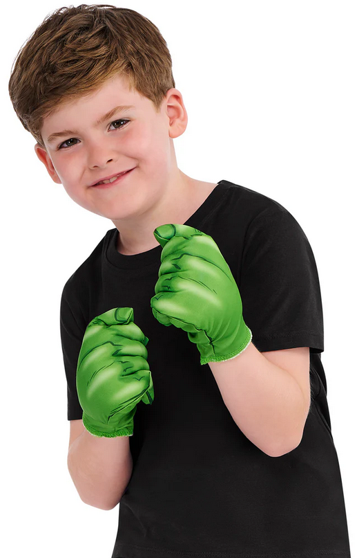 Hulk Gloves Marvel Superhero Fancy Dress Accessory Kids Book Day Prop Green Monster