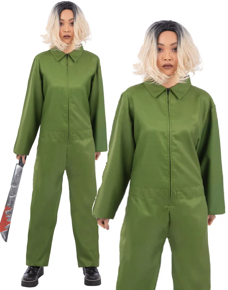 Green Boiler Suit Costume Adults Halloween Jumpsuit Green Overalls Fancy Dress