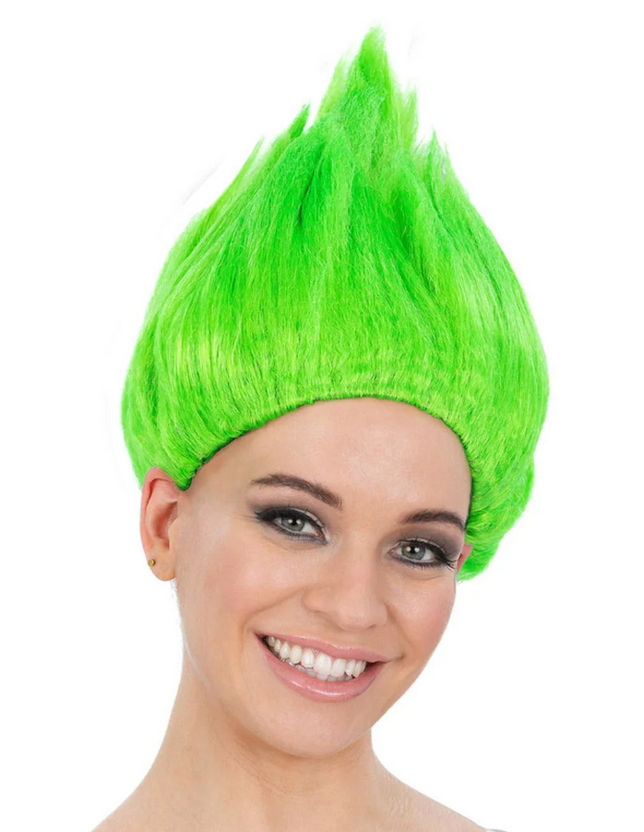 Troll Wig Ladies Bright Neon Coloured Troll Fancy Dress Accessory Adults Mens