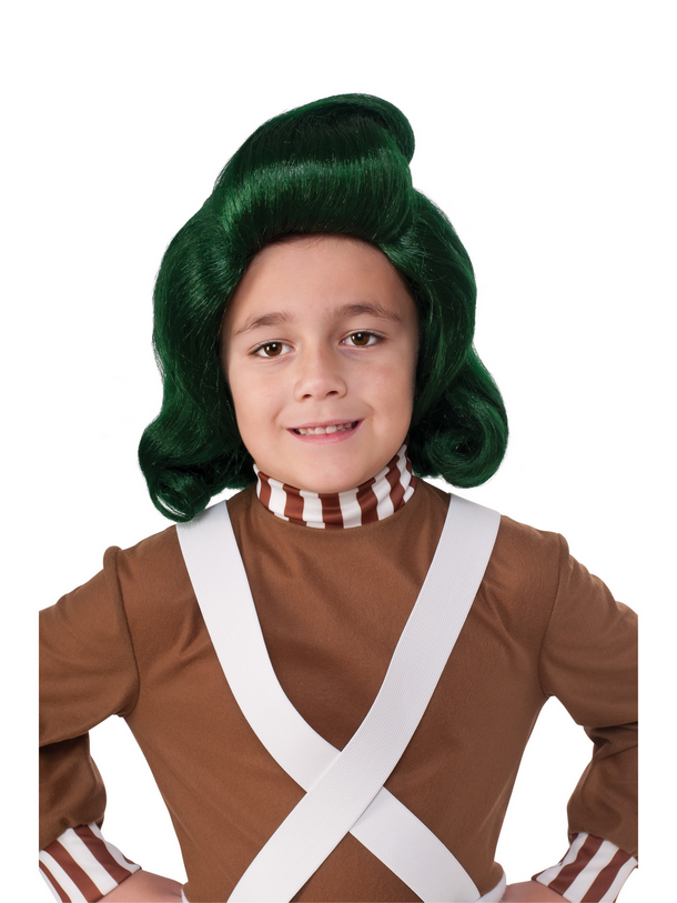 Oompa Loompa Wig Green Kids Book Day Factory Worker Fancy Dress