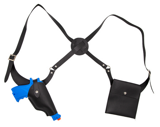Police Shoulder Holster & Gun Cop Police Officer Cop Gun Set Fancy Dress Mens Ladies