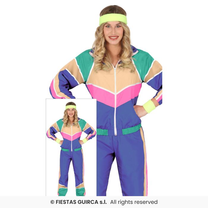 Ladies Shellsuit 1980s Retro Tracksuit Fancy Dress 80s Outfit Adults Trackie UK 8-18