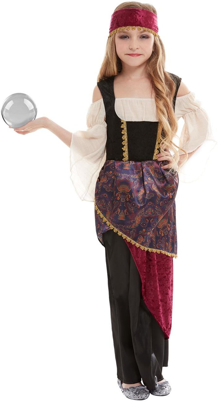 Mystical Gypsy Fortune Teller Renaissance Esmeralda Girls Costume Age 4-12