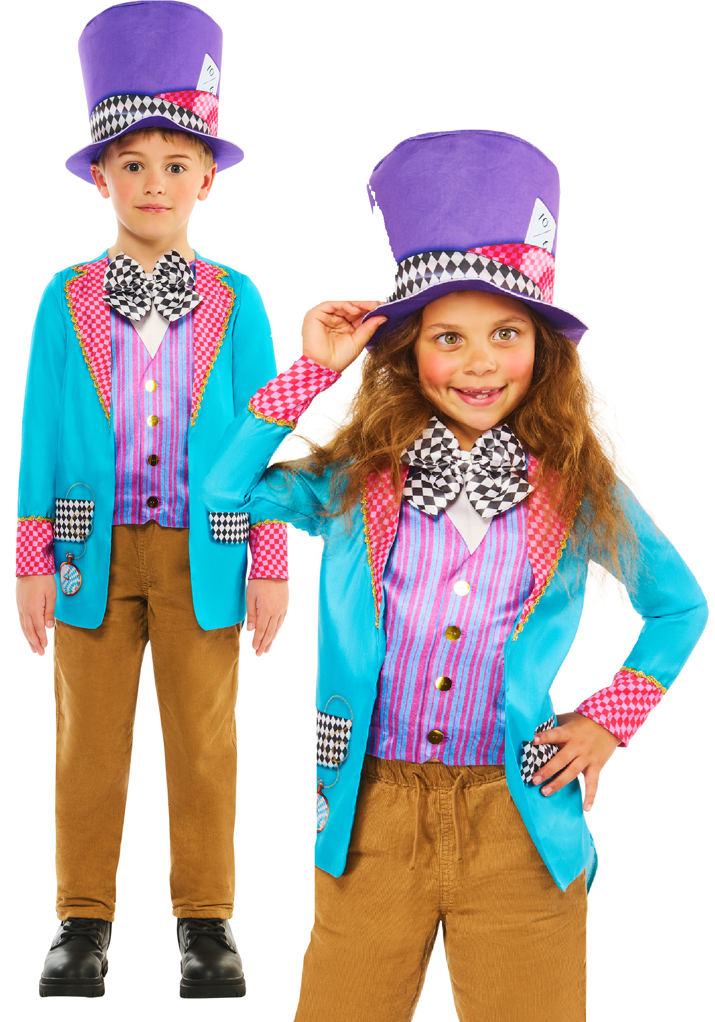 Eccentric Hatter Costume Girls Boys Book Day Fancy Dress Outfit Kids Age 3-10