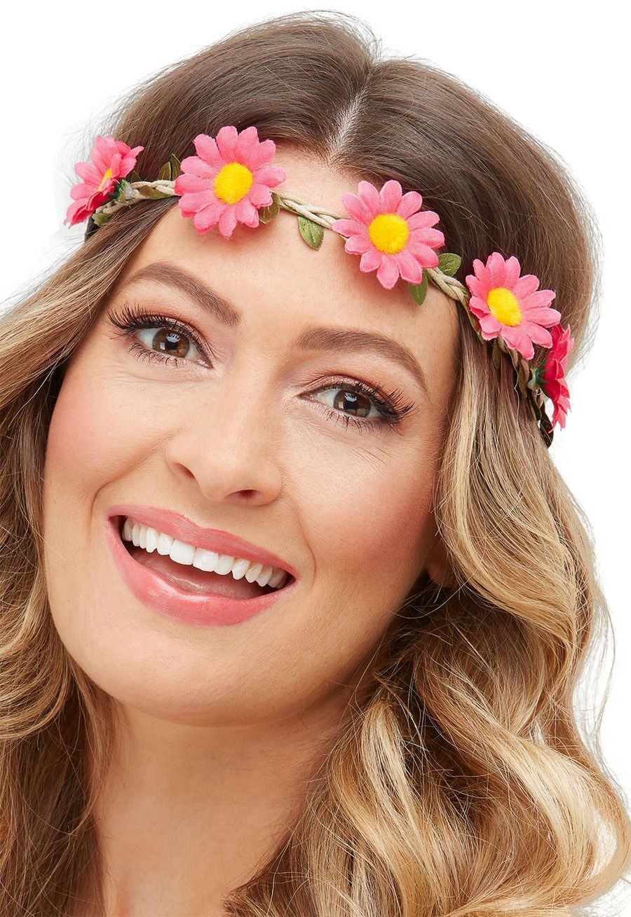 Ladies Daisy Flower Festival Party Headband Hawaiian Fancy Dress x 3