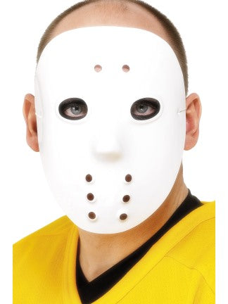 White Myers Hockey Mask PVC Adults Horror Fancy Dress Accessory