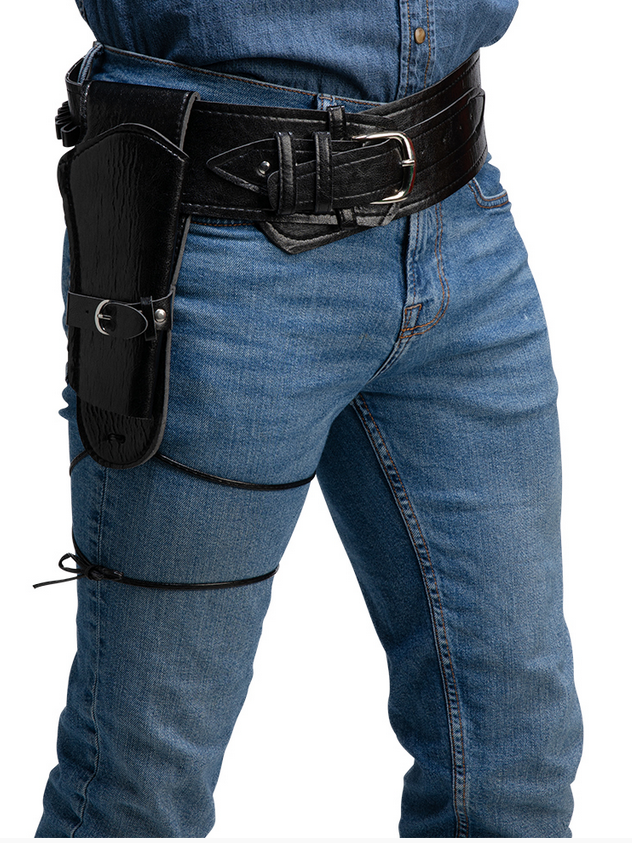 Deluxe Cowboy Holster Belt & Gun Holster Adults Western Wild West Rodeo Fancy Dress