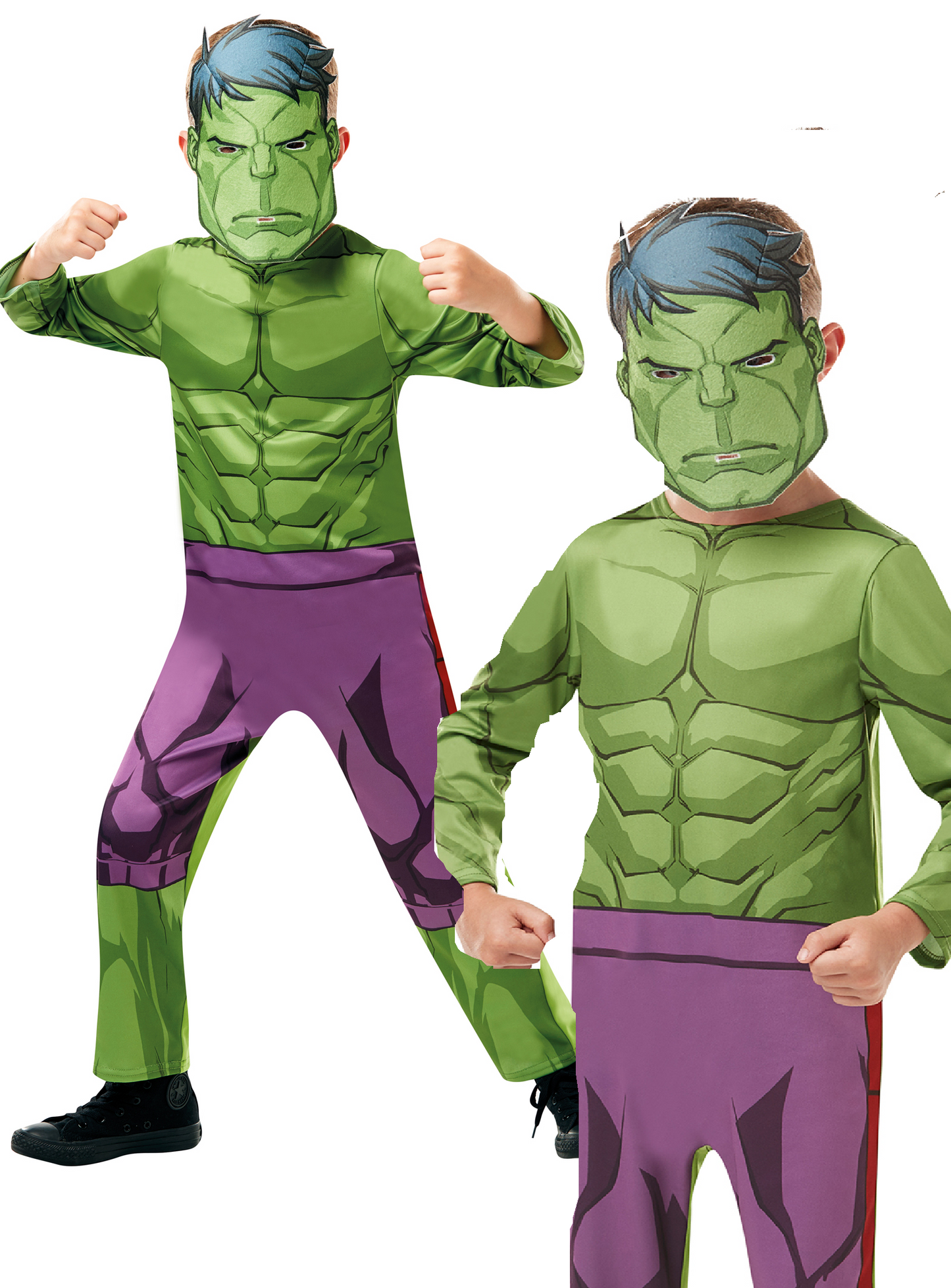 Deluxe Official Hulk Costume Kids Superhero Fancy Dress + Mask Boys Girls