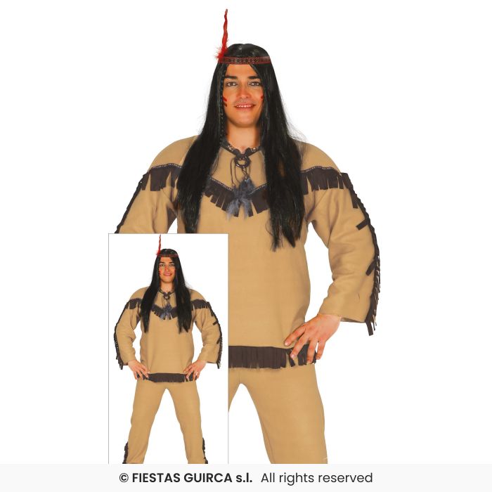Native Indian Costume Mens Adults Western Wild West Fancy Dress Outfit Indians