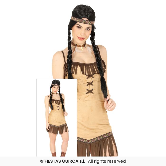 Indian Lady Miwok Indians Fancy Dress Costume Western Wild Wist Adults Outfit UK 8-18