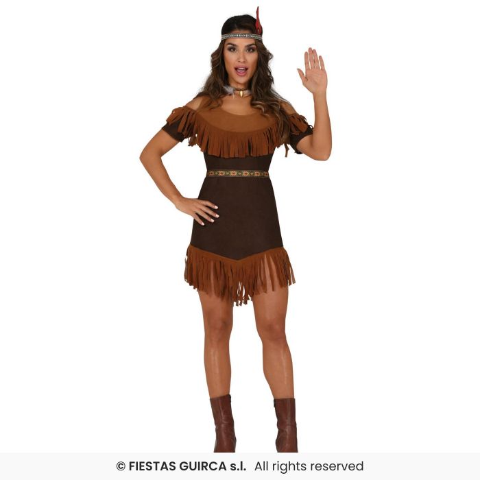 Traditional Indian Ladies Fancy Dress Costume Western Wild West Adults Outfit UK 8-18