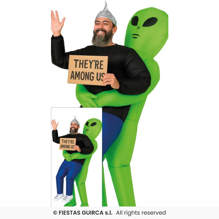 Inflatable Alien Costume Adults Novelty Fancy Dress Outfit With Fan Mens Ladies