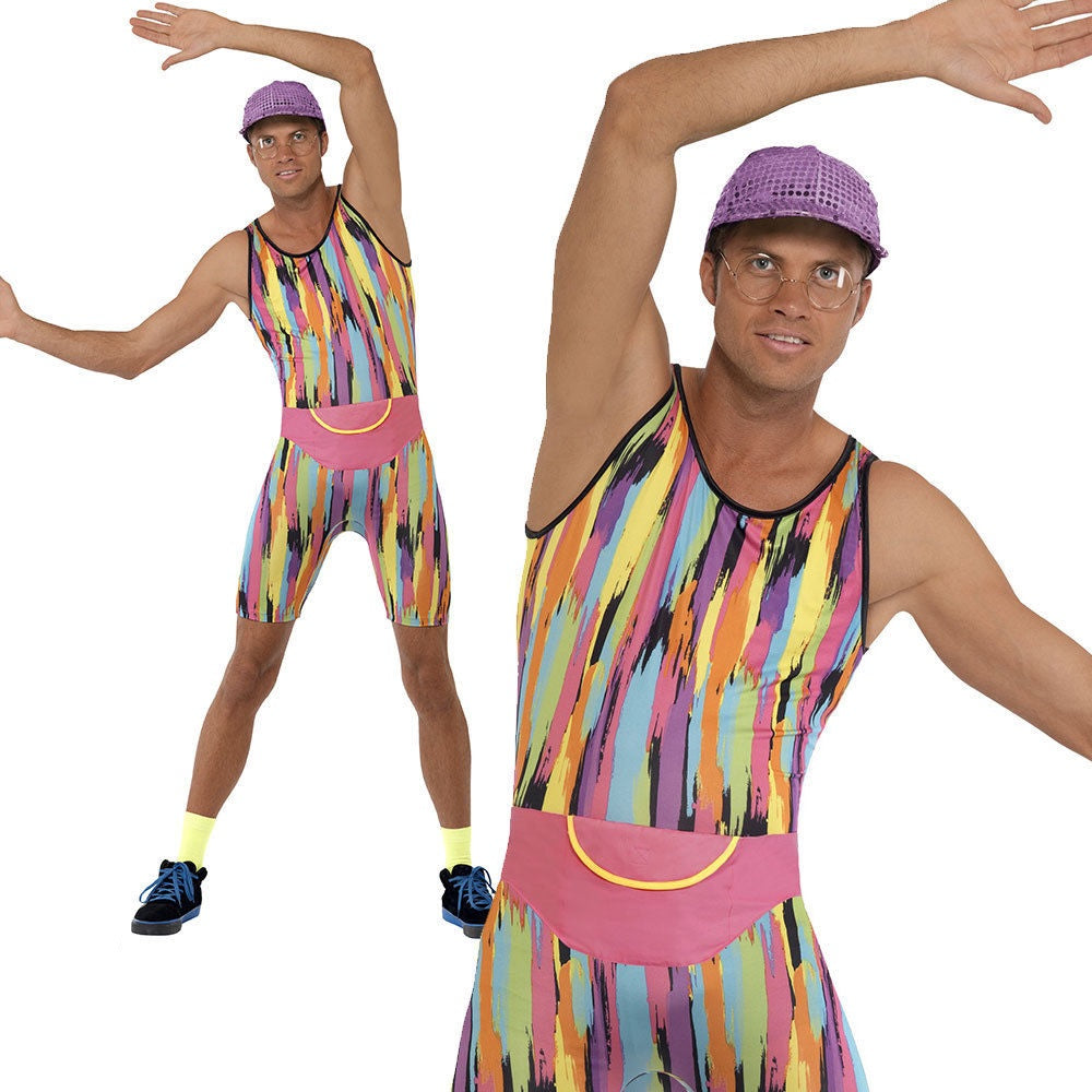Adults Mr Energizer 90's Mens Fitness Motivator Fancy Dress Costume TV Celebrity