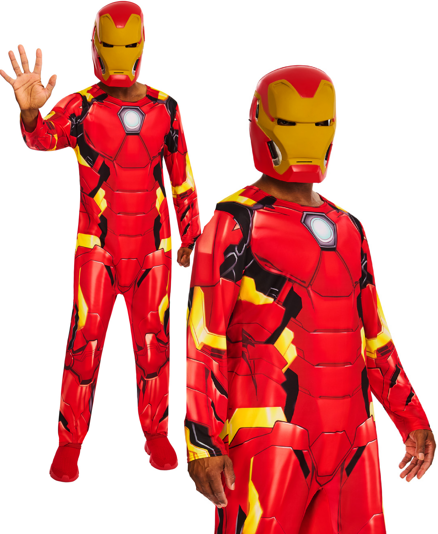 Iron Man Costume Mens Marvel Fancy Dress Outfit + Mask Superhero