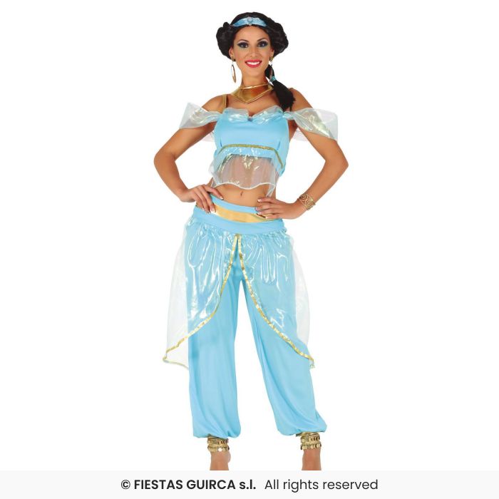 Desert princess Ladies Belly Dancer Jasmine Fancy Dress Outfit UK 8-16